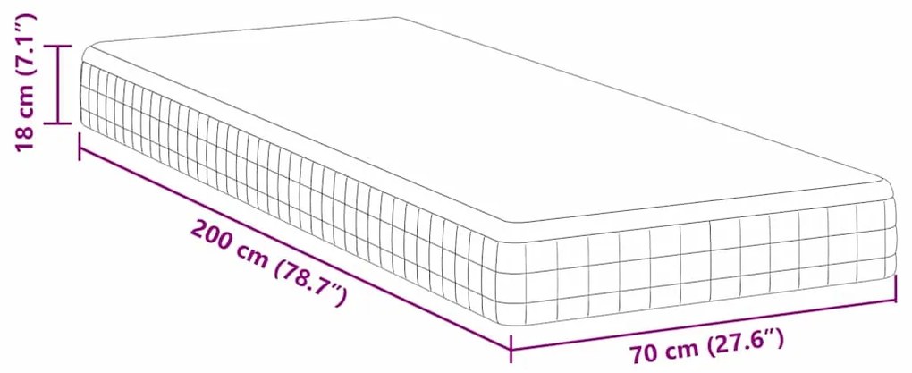 Colchões Branco, Cinza 70 x 200 cm Tecido Tricotado