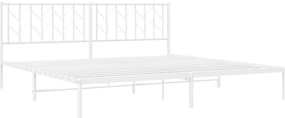 Estrutura de cama com cabeceira 200x200 cm metal branco