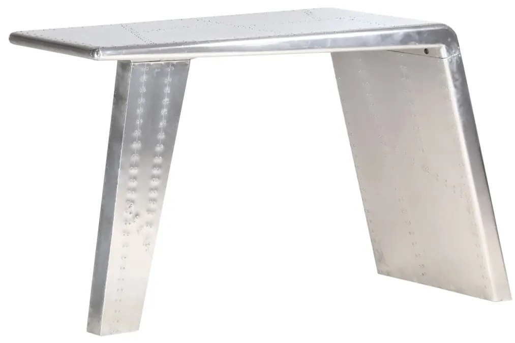 Secretária aviador 112x50x76 cm metal prateado