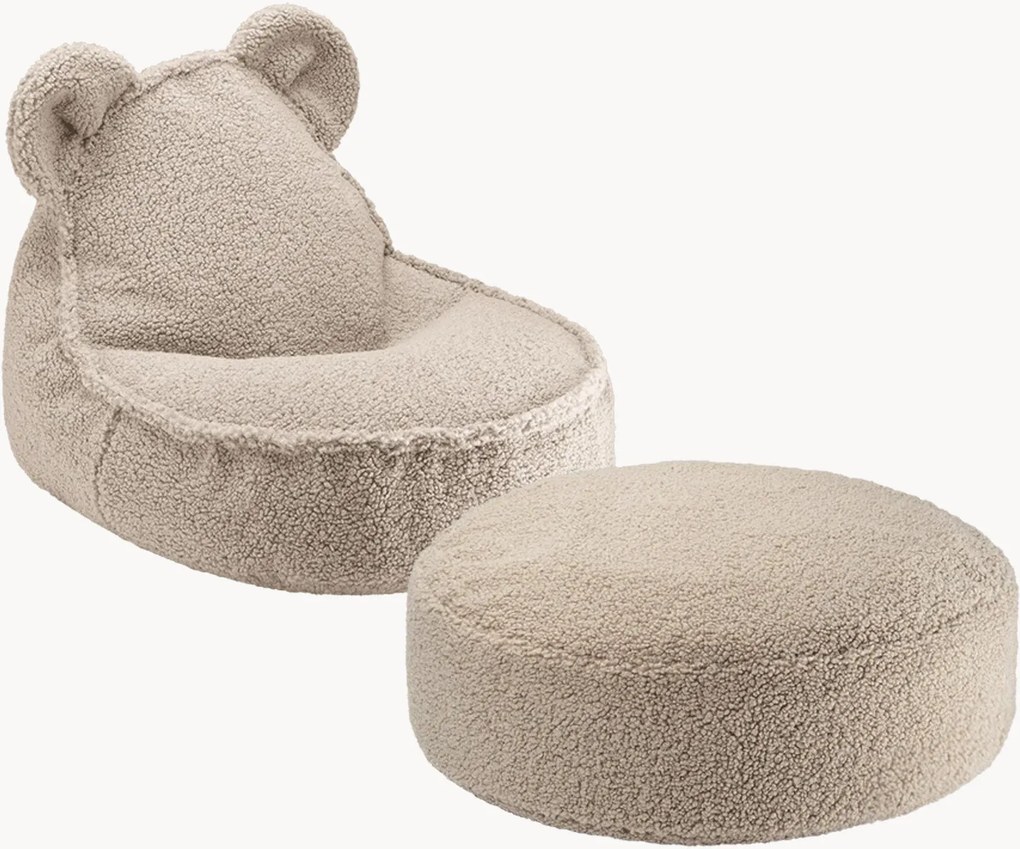 Conjunto de pufe para crianças com almofada de chão Biscuit, conjunto de 2