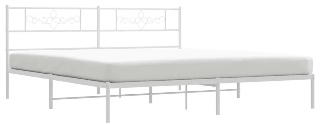 Estrutura de cama com cabeceira 183x213 cm metal branco