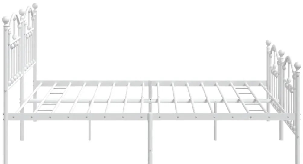Estrutura de cama com cabeceira e pés 200x200 cm metal branco