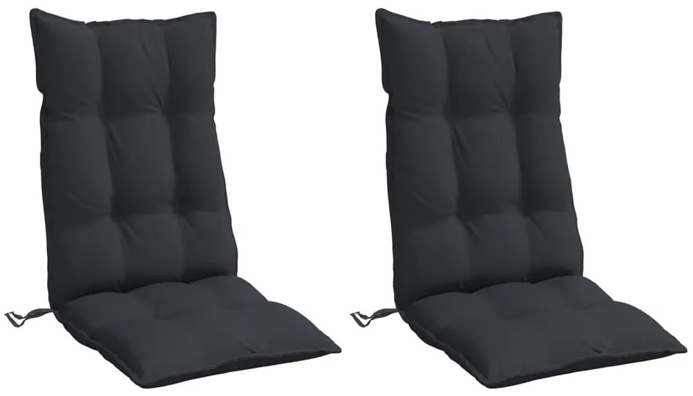 Almofadões p/ cadeira encosto alto 2 pcs tecido oxford preto