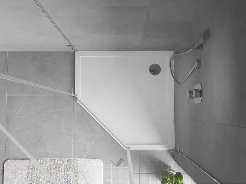 Mexen Flow base de duche pentagonal slim 80 x 80 cm, branco brilho - 46P108080