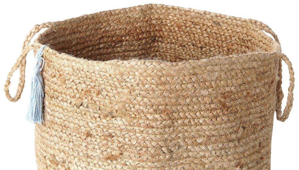 Conjunto de 2 cestos em juta branca e azul GAJAR Beliani