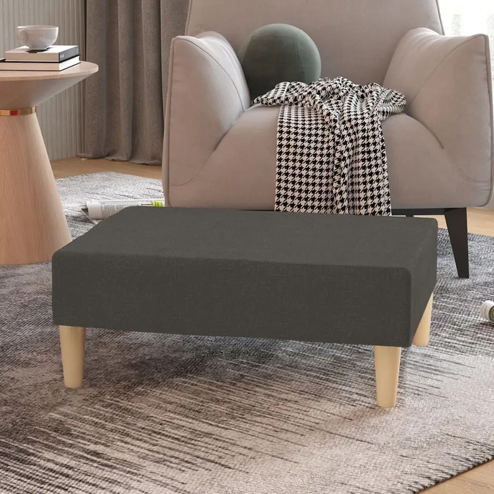 vidaXL Apoio de pés tecido 78x56x32 cinzento-escuro