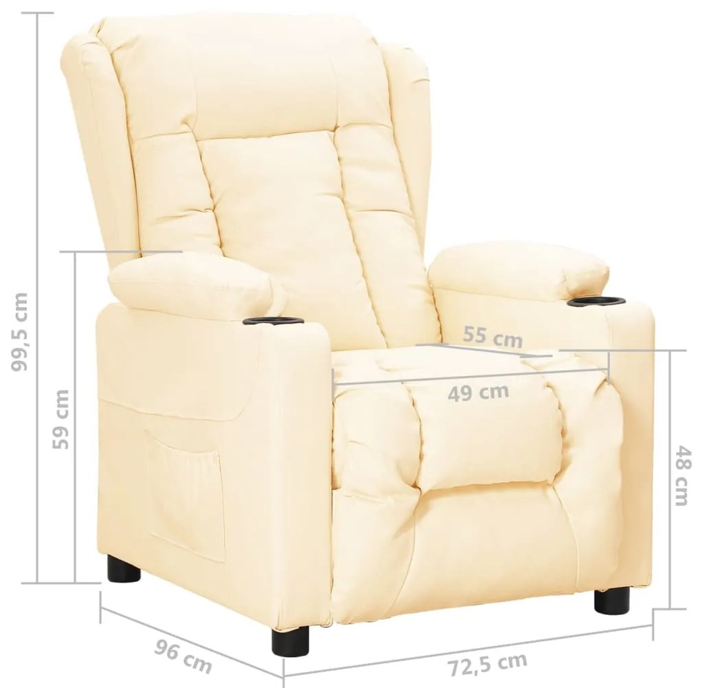 Poltrona reclinável couro artificial cor creme