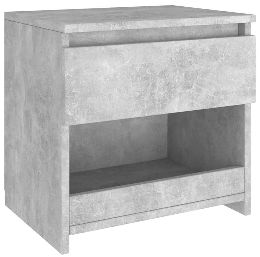 Mesa de cabeceira 40x30x39 cm contraplacado cinzento cimento