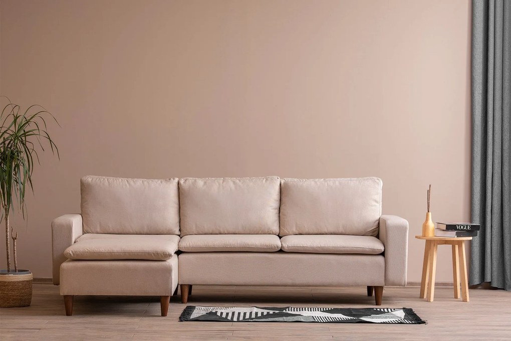 Sofá de Canto Lungo – Creme – 255 cm