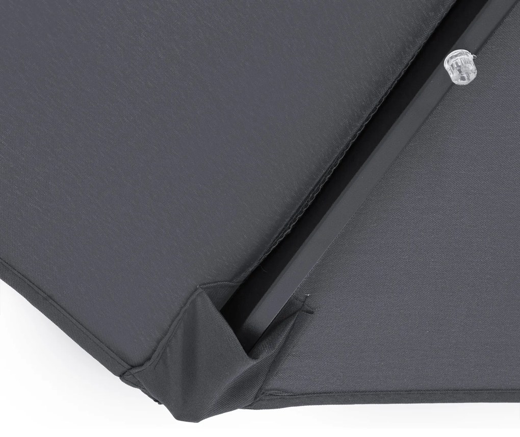 Guarda-sol solar LED Miami alumínio Ø270 cm proteção UV 80+ Antracite