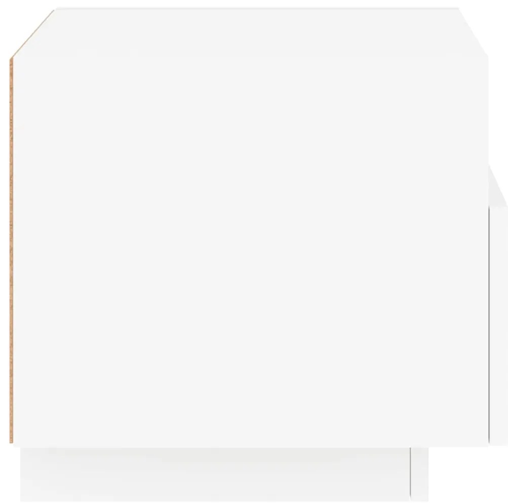 Mesas de cabeceira com luzes LED 2 pcs 40x39x37 cm branco