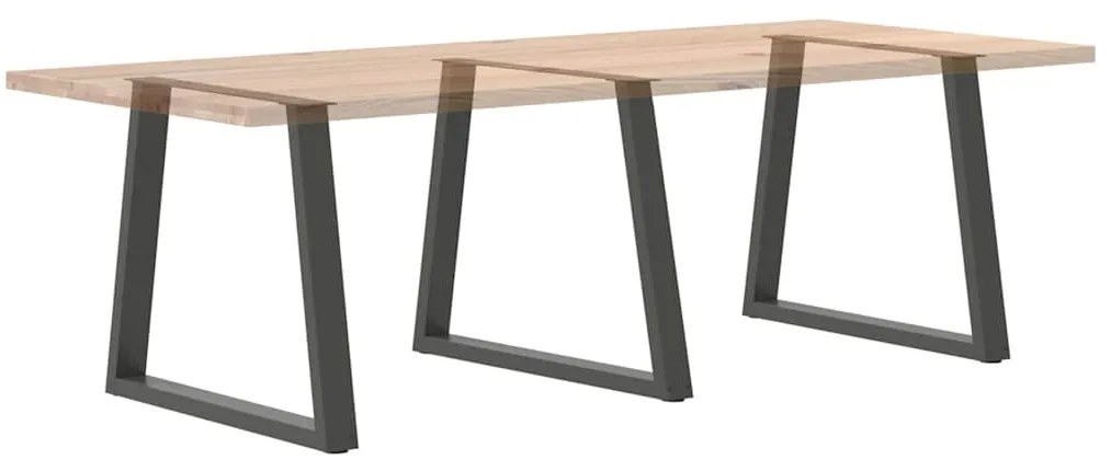 Pés para mesa de jantar em V, 3 peças, antracite, 70x(72-73,3) cm, aço