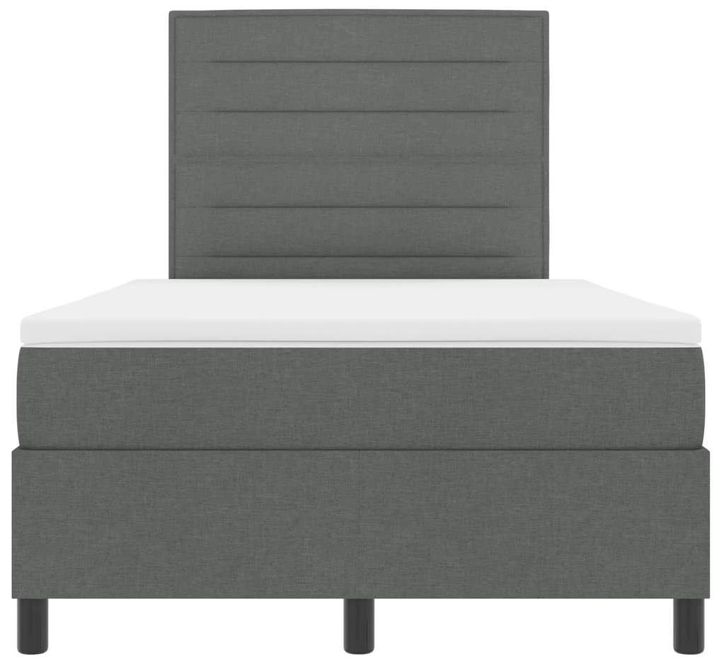 Cama Box Spring com colchão Cinza Escuro 120x200 cm Tecido