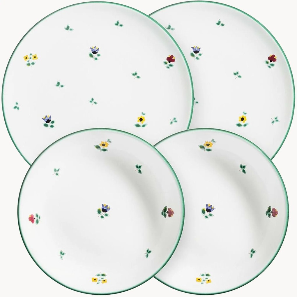Conjunto de jantar artesanal Streublumen, conjunto de 4