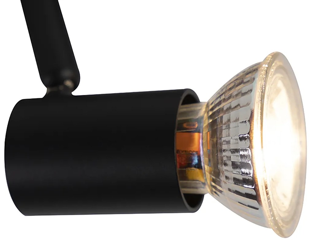 Sistema ferroviário moderno preto 3 luzes trifásico direito - Jeany