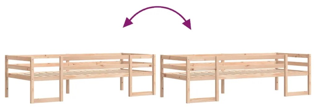 Estrutura de cama infantil 90x200 cm madeira de pinho maciça