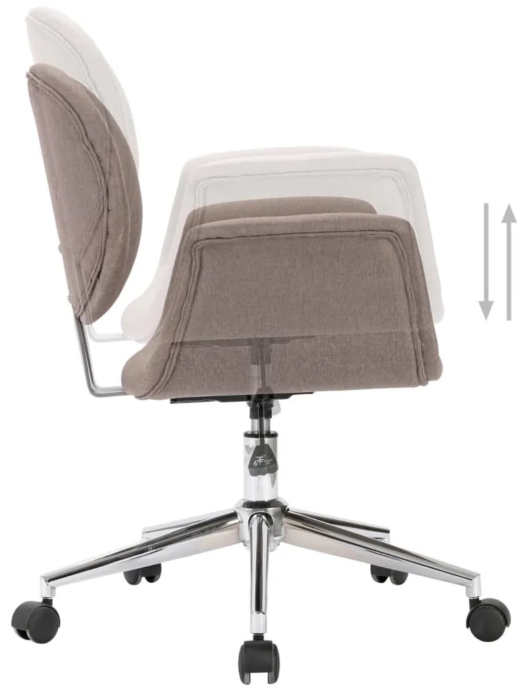 Cadeiras de jantar giratórias 2 pcs tecido cinzento-acastanhado