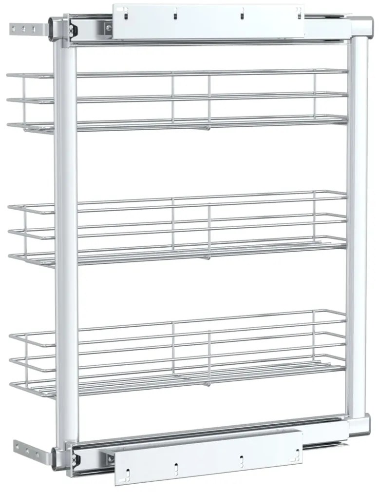 Unidade cestos p/ cozinha 3 pcs 47x15,5x55,5 cm arame prateado