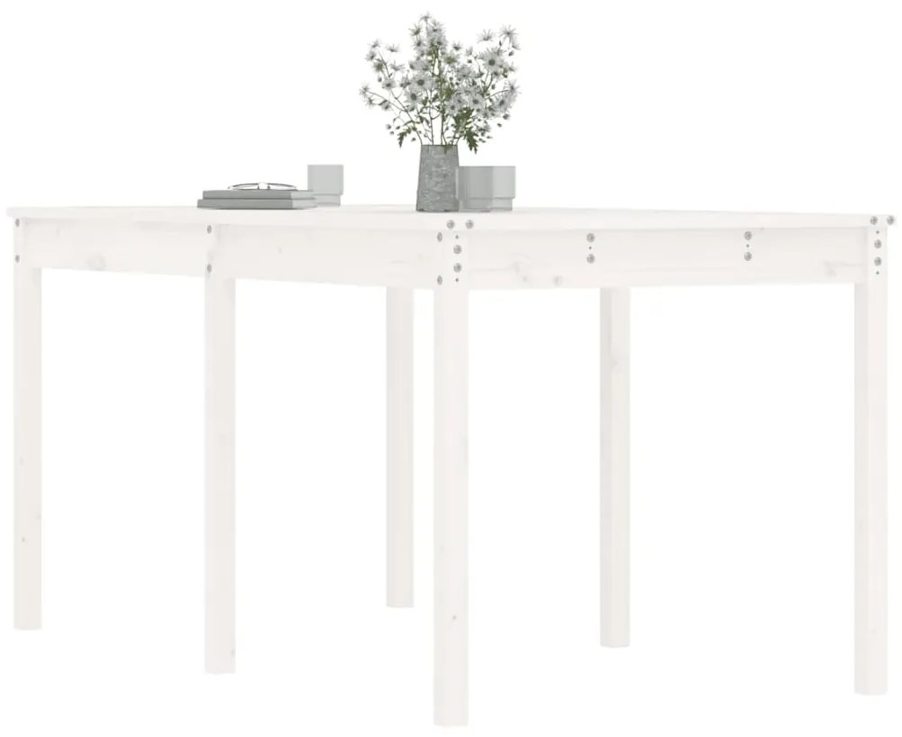 Mesa de jardim 159,5x82,5x76 cm madeira de pinho maciça branco