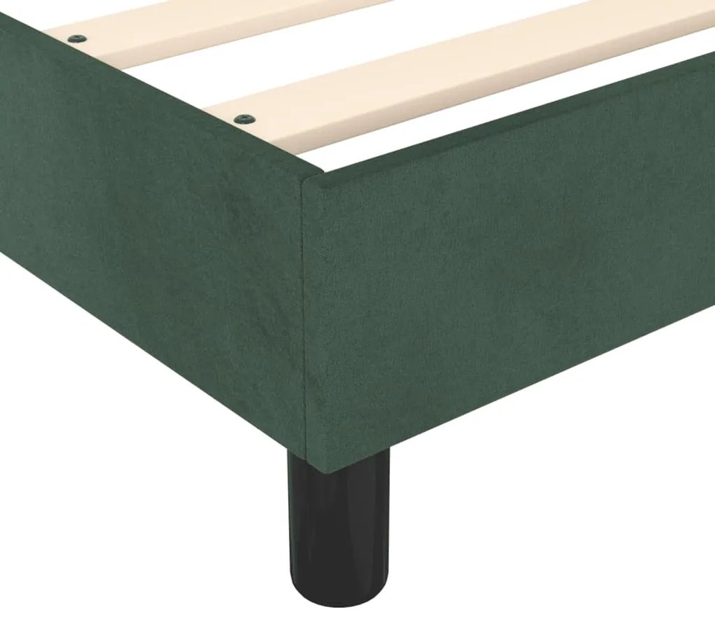 Estrutura de cama sem colchão 140x200 cm veludo verde-escuro