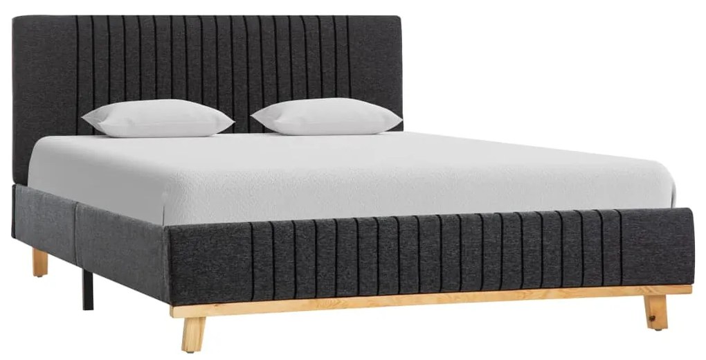 vidaXL Estrutura de cama em tecido 140x200 cm cinzento-escuro