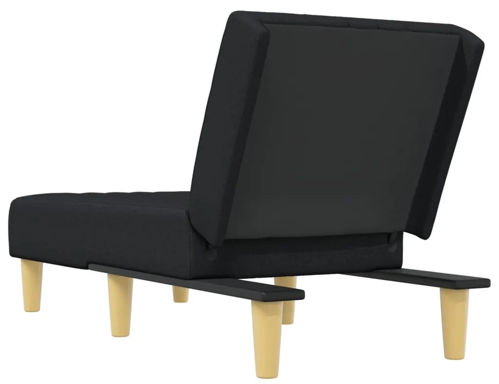 Chaise longue tecido preto