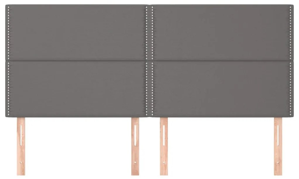Cabeceira de cama 4 pcs couro artificial 80x5x78/88 cm cinzento