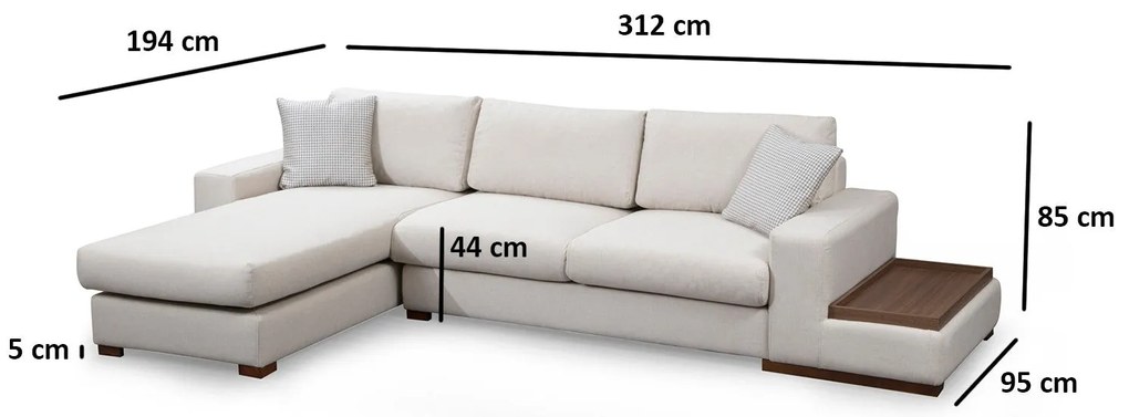 Sofá de Canto Loop – Branco – 312 cm x 194 cm