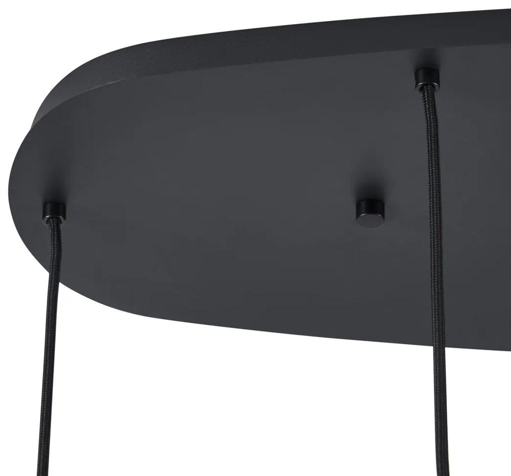 Candeeiro suspenso moderno preto com 6 luzes - Biles