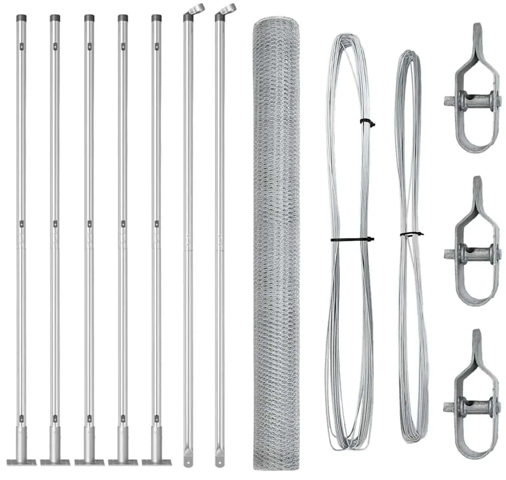 Cerca Hexagonal vidaXL 1,5x10 m Aço Galvanizado