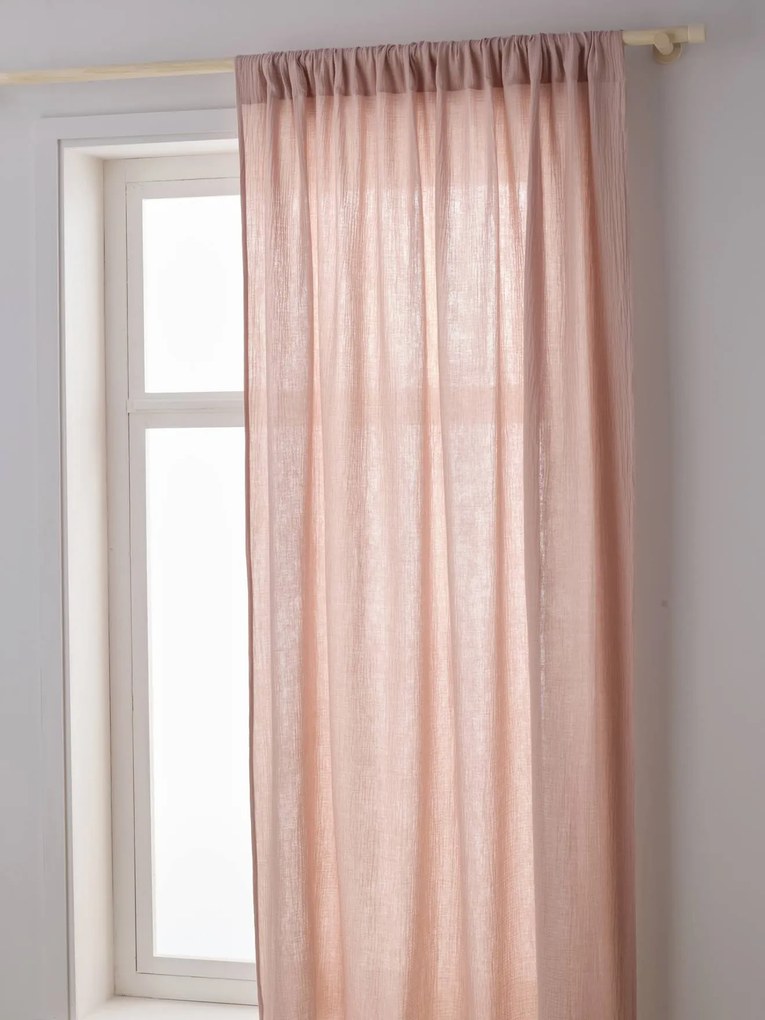 Cortinado translúcido, em gaze de algodão