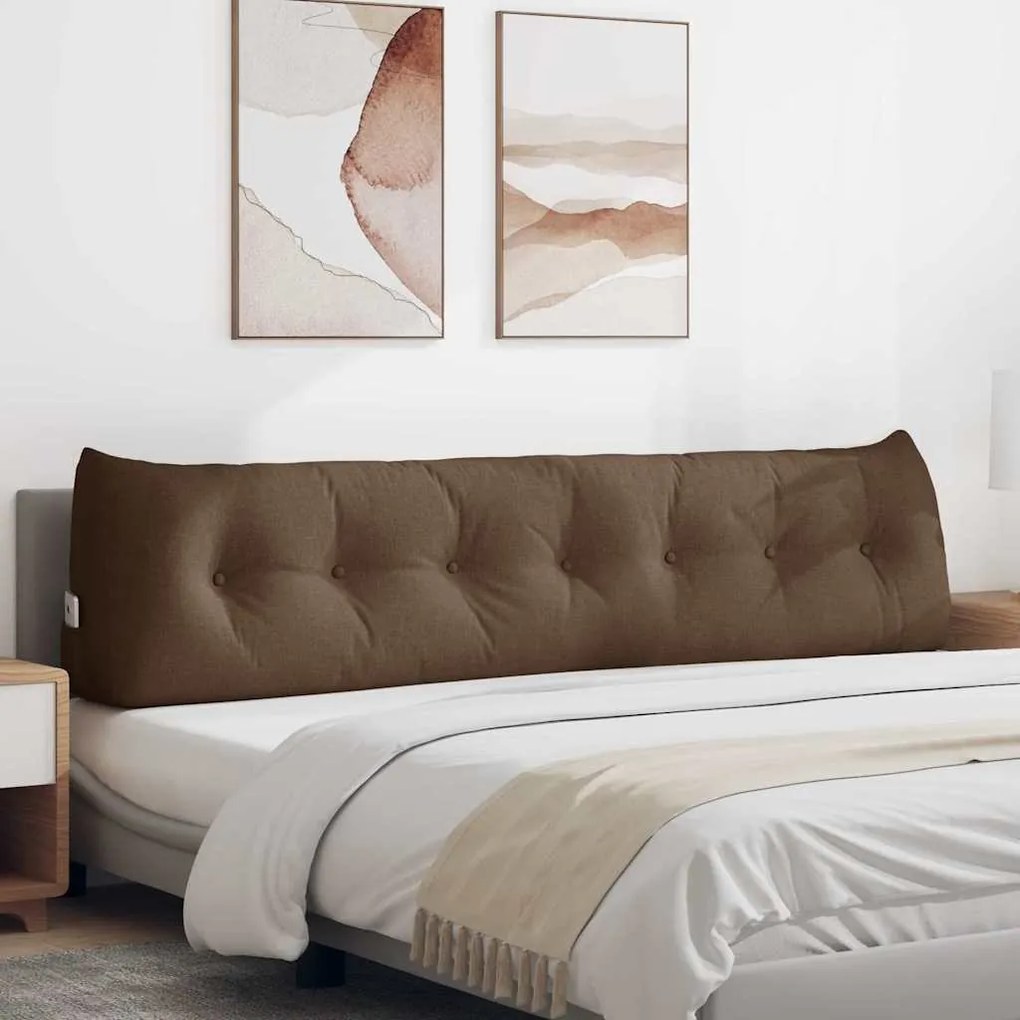 vidaXL Travesseiro para Costas Castanho 200 x 24 x 50 cm tecido