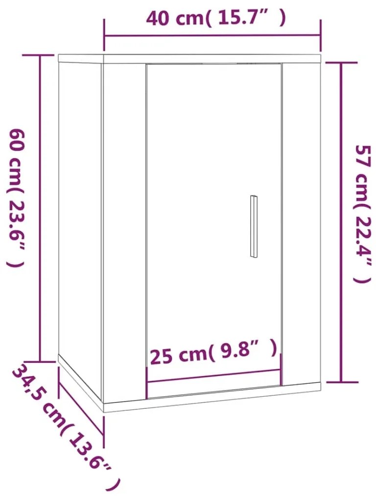 Móvel de TV de parede 40x34,5x60 cm cinzento sonoma
