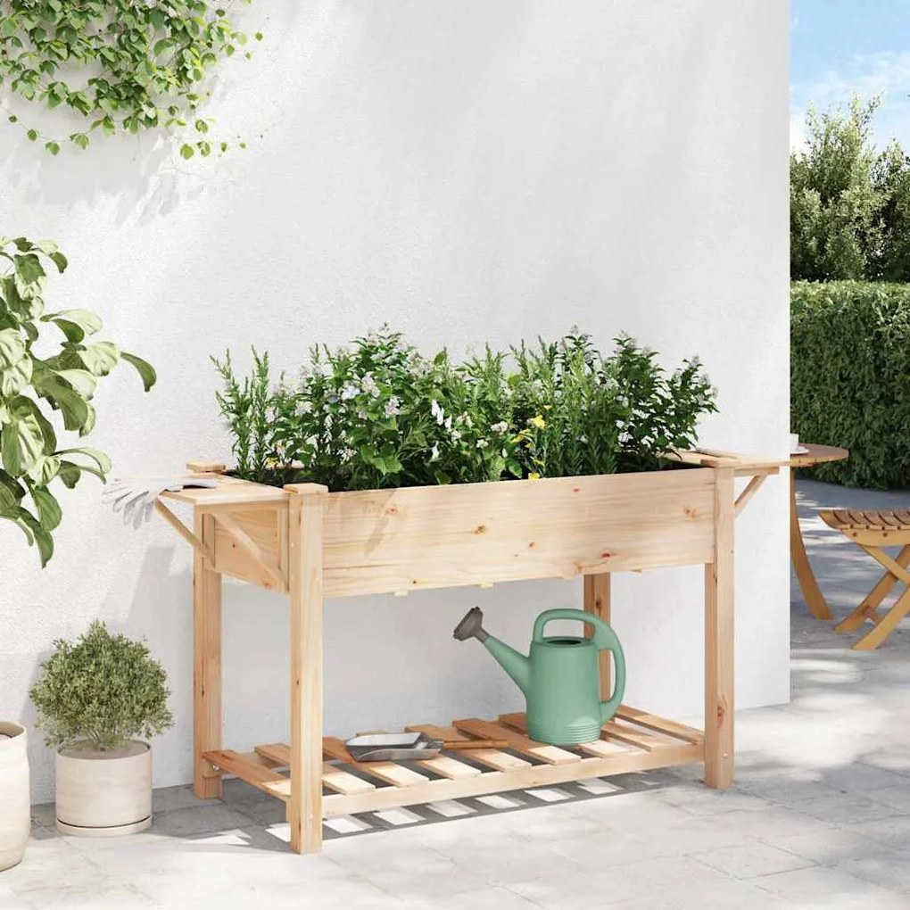 Planta com Prateleiras vidaXL 155x59x76 cm Madeira de Pinho