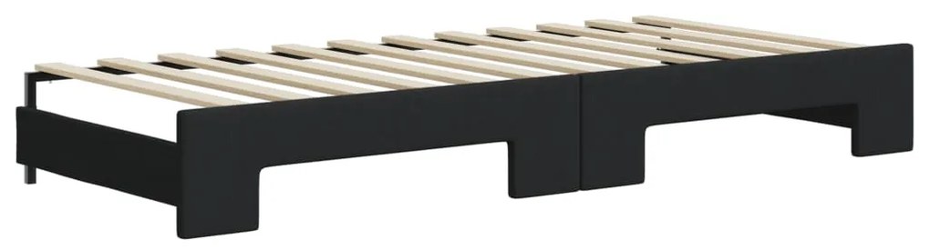 Sofá-cama com gavetão 100x200 cm tecido preto