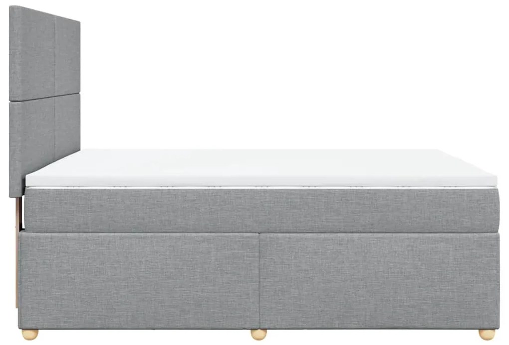 Cama com molas/colchão 160x200 cm tecido cinzento-claro