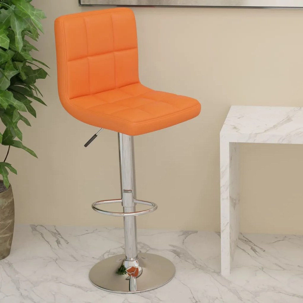 vidaXL Banco de bar couro artificial laranja