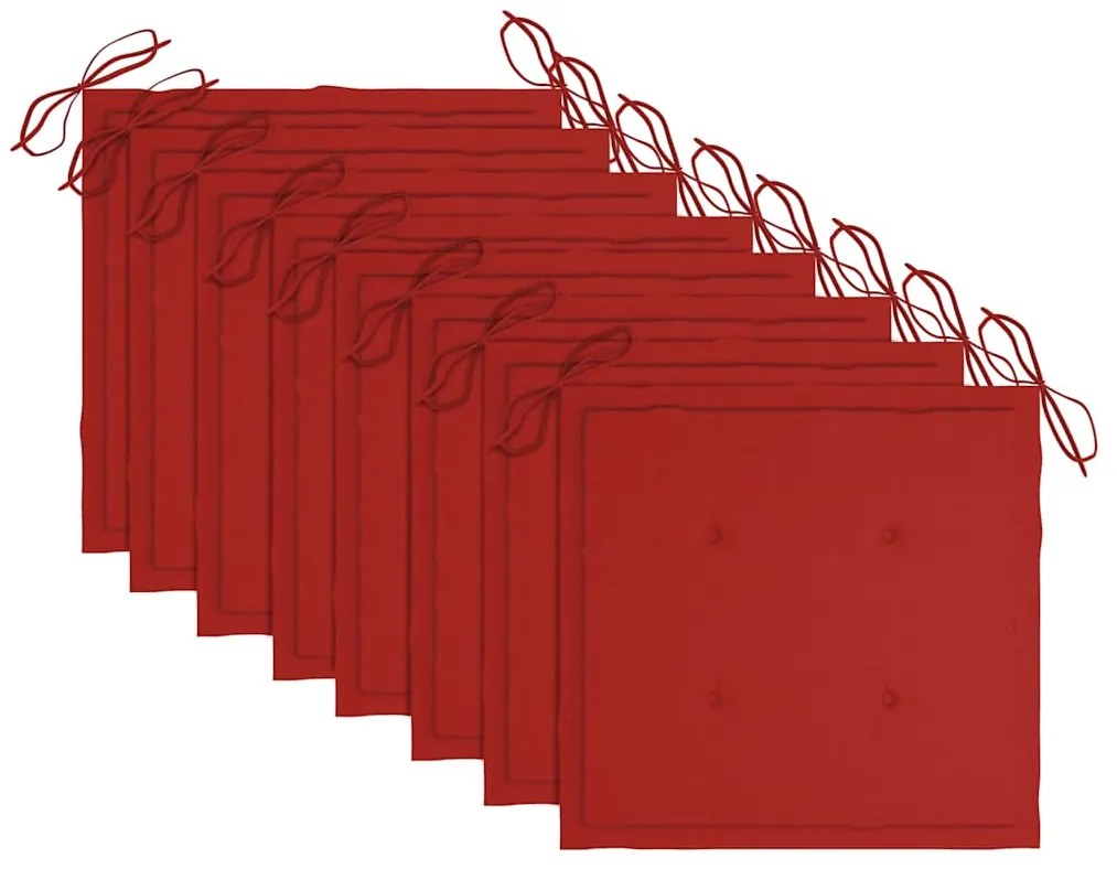 Cadeiras de exterior dobráveis 8pcs c/ almofadões acácia maciça