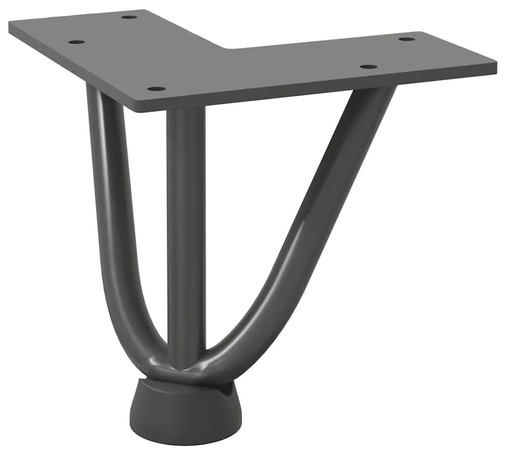 Pernas de grampo para mesa de centro 4 peças antracite 10 cm aço maciç