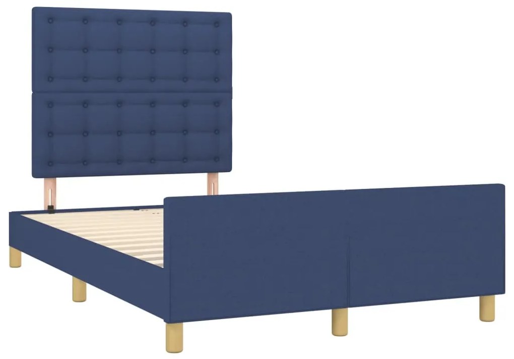 Estrutura de cama sem colchão 120x190 cm tecido azul