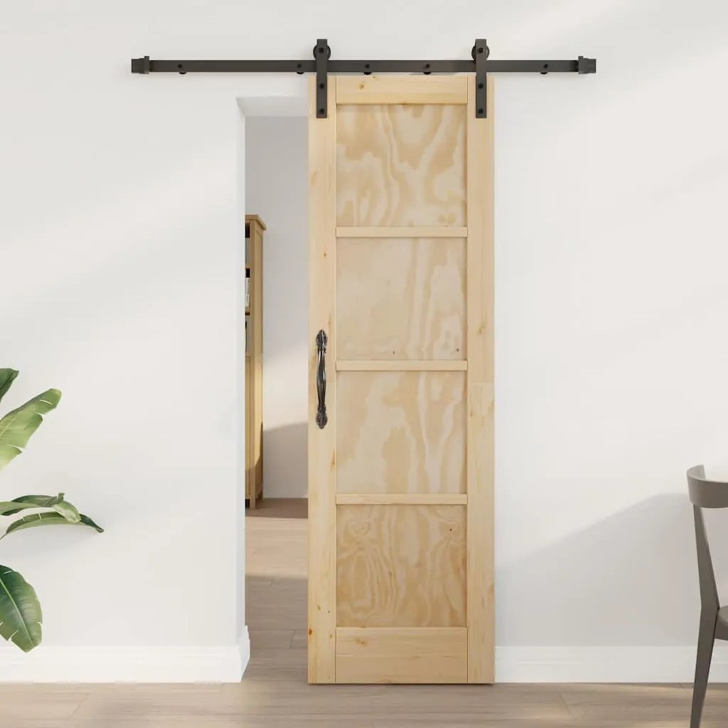 Porta Deslizante com Conjunto de Ferragens 61x198.5 cm Madeira Maciça