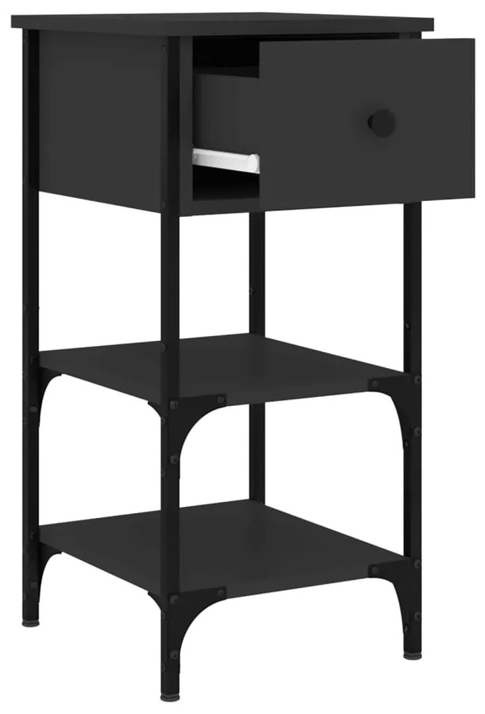 Mesas de cabeceira 2 pcs 34x36x70 cm derivados de madeira preto