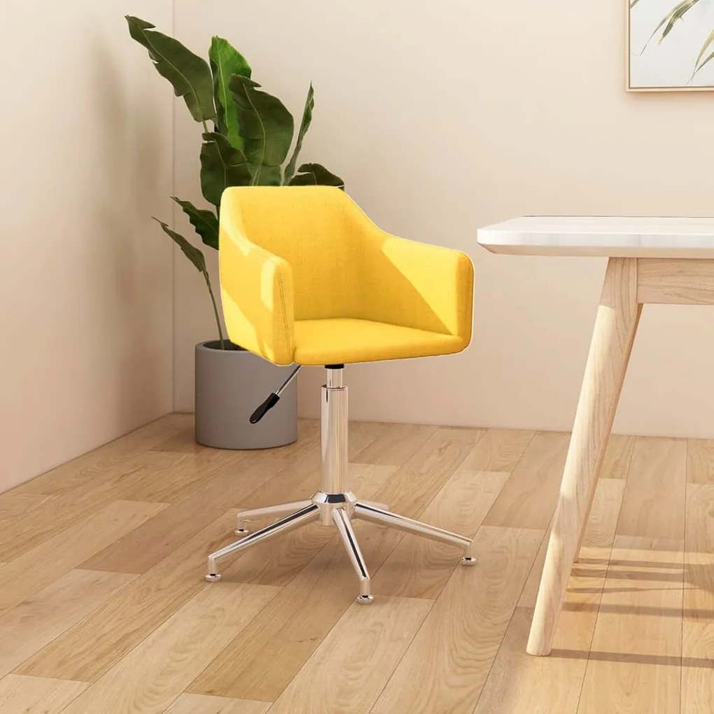 vidaXL Cadeira de escritório giratória tecido amarelo