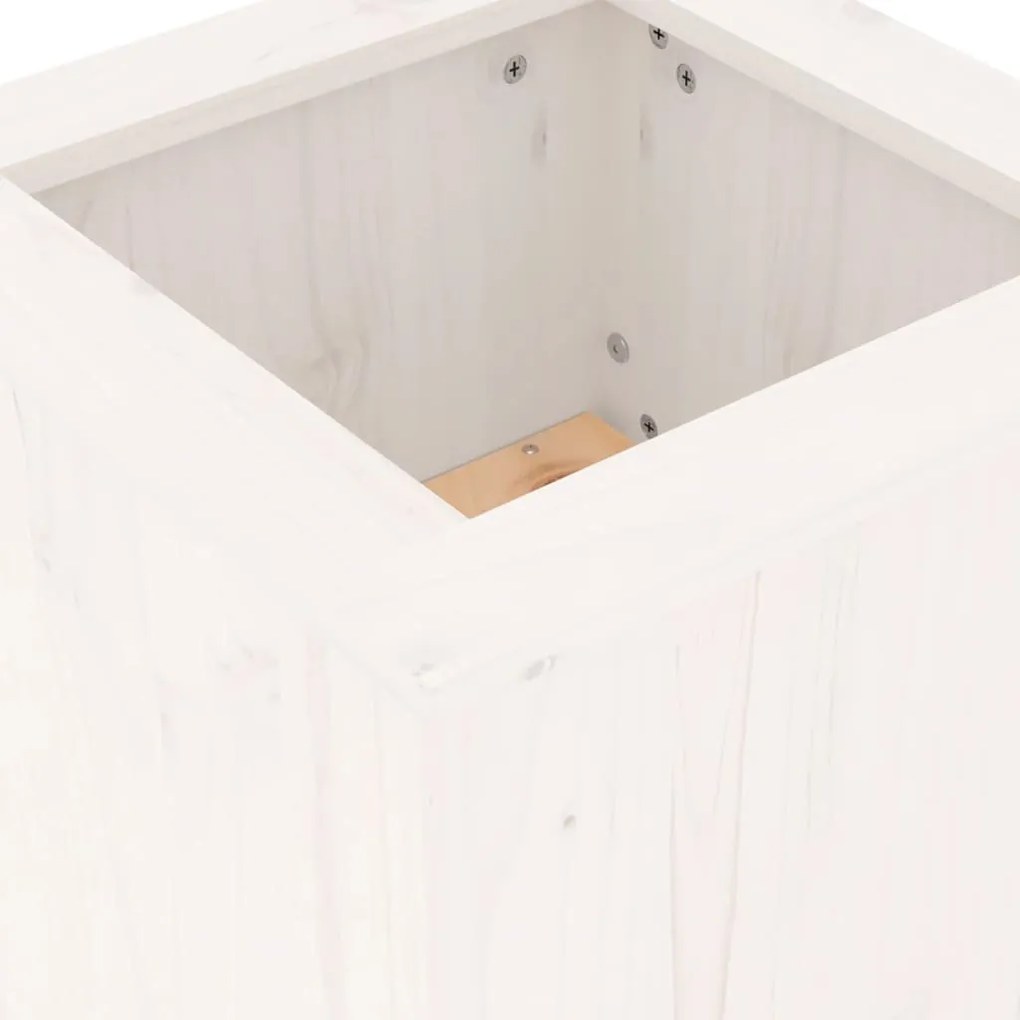 Banco c/ vasos 184,5x39,5x56,5cm madeira de pinho maciça branco