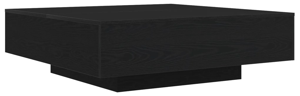 Mesa de Café vidaXL com Luzes LED Carvalho Preto 100x100x31 cm