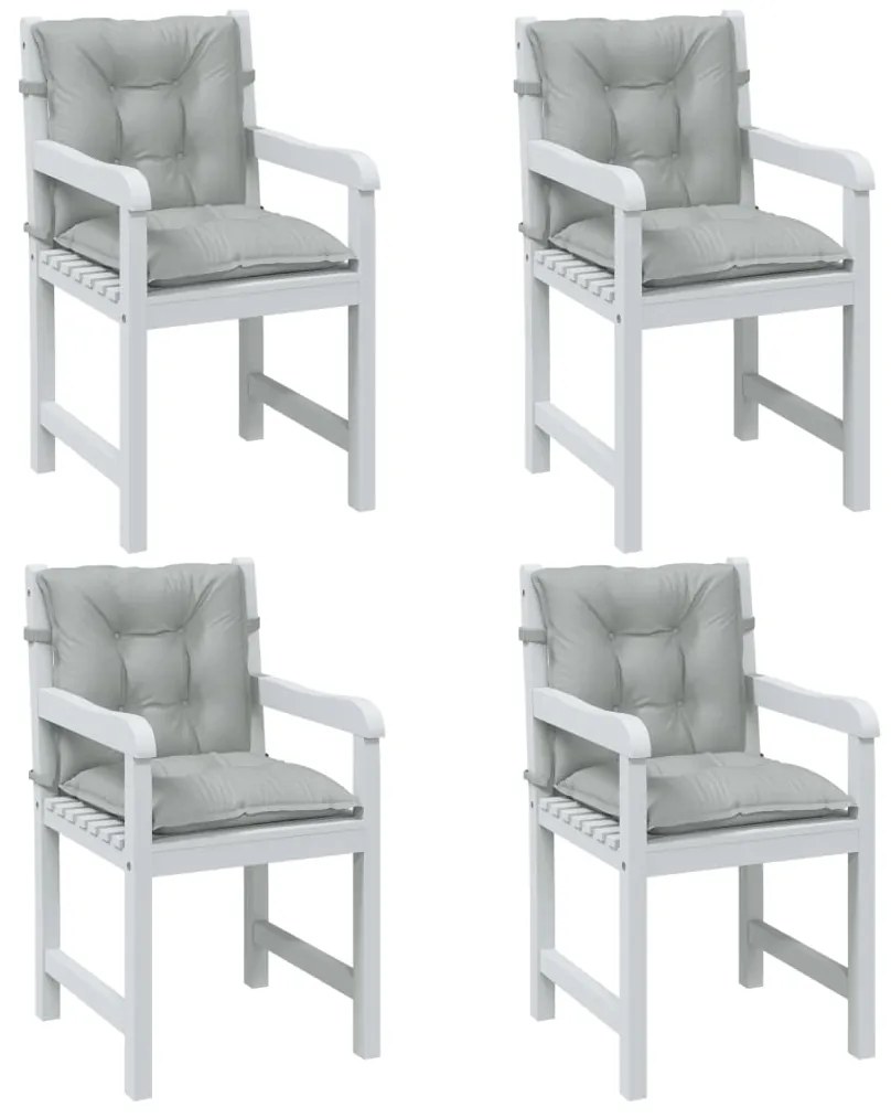 vidaXL Almofadões lombares cadeiras 4pcs mesclado tecido cinza-claro