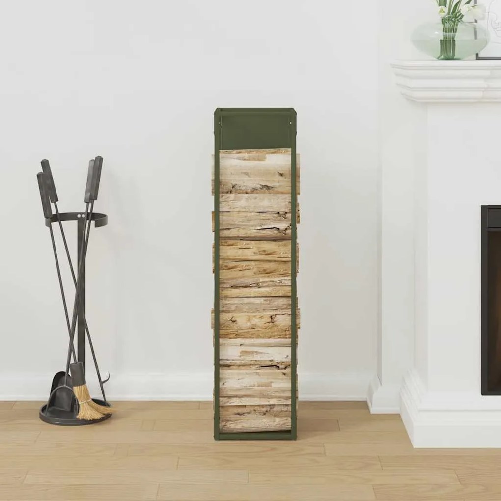Suporte para lenha aço laminado a frio verde azeitona