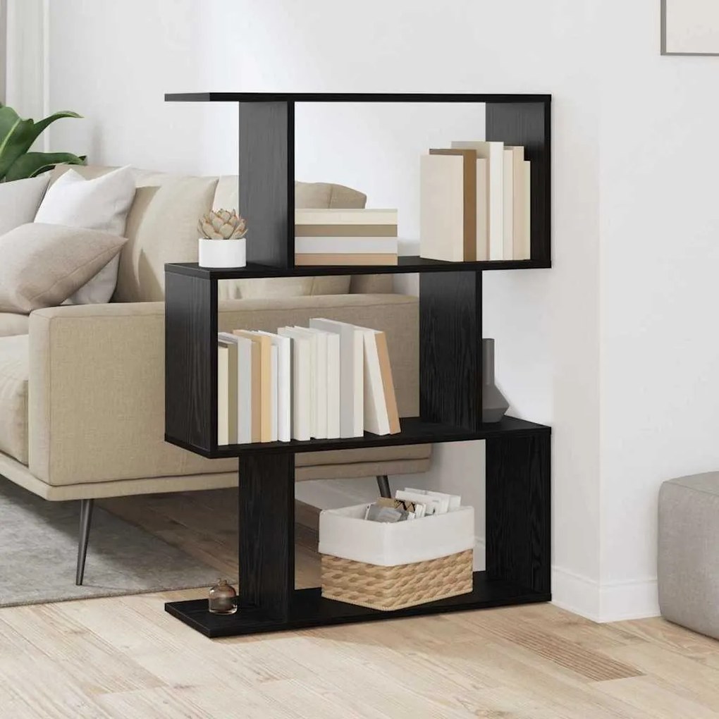 vidaXL Gabinete de Livros Carvalho Preto 70 x 14 x 97 cm