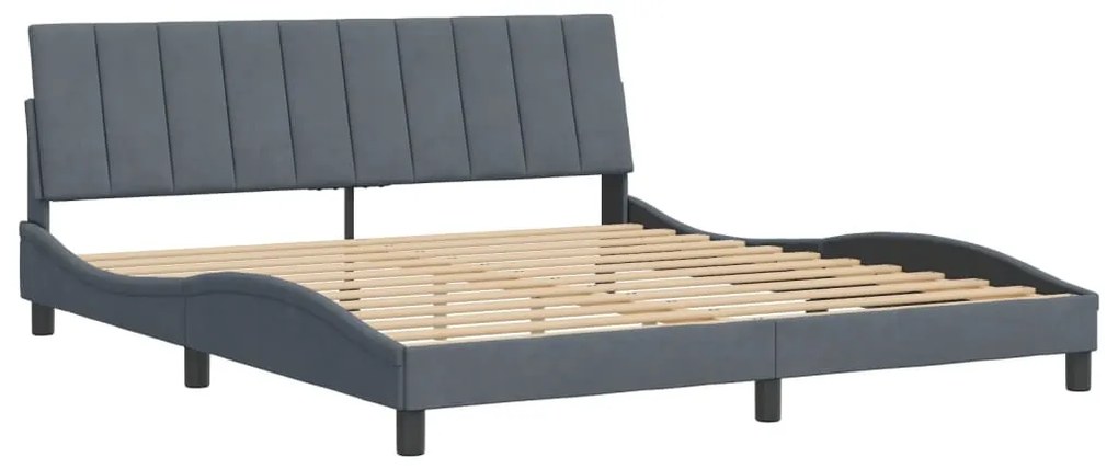 Estrutura de cama sem colchão 180x200 cm veludo cinzento-escuro