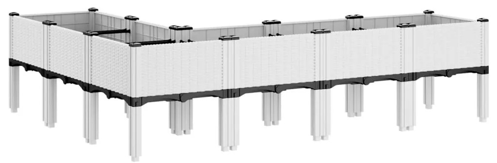 Vaso/floreira de jardim c/ pernas 160x120x42 cm PP branco